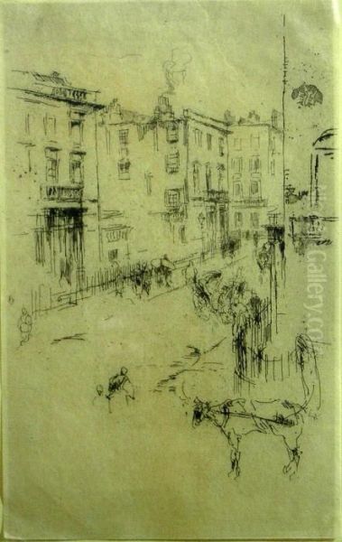 Alderney Street Oil Painting by James Abbott McNeill Whistler