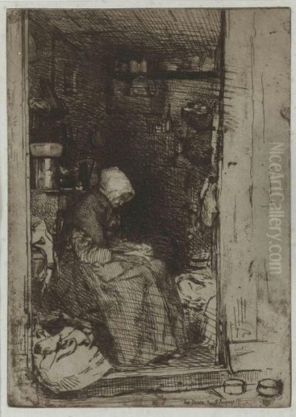 La Vieille Aux Loques, From Twelve Etchings From Nature Oil Painting by James Abbott McNeill Whistler