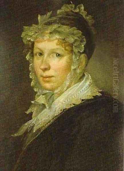 Portrait Of AI Tropinina The Artists Wife 1809 Oil Painting by Vasili Andreevich Tropinin