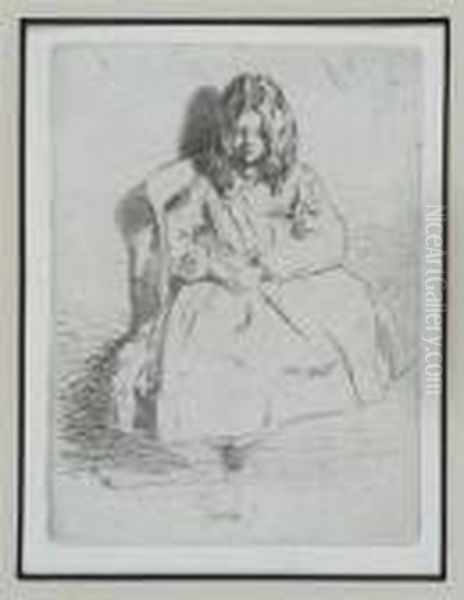 Annie Seated Oil Painting by James Abbott McNeill Whistler