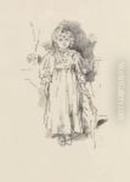 Little Evelyn Oil Painting by James Abbott McNeill Whistler