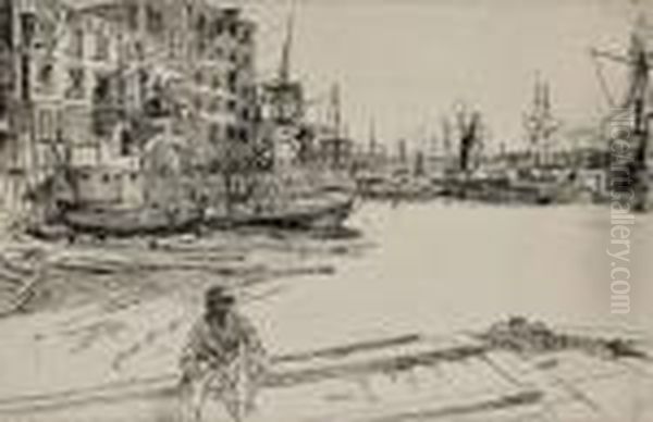 Eagle Wharf Oil Painting by James Abbott McNeill Whistler