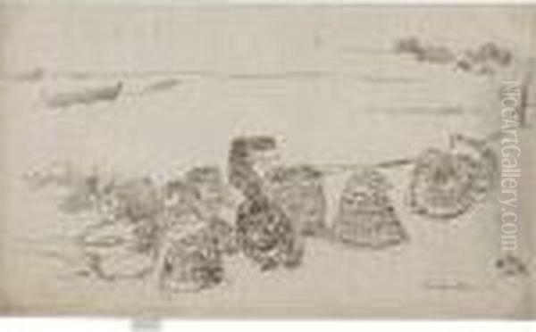 Lobster-pots Oil Painting by James Abbott McNeill Whistler