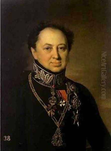 Portrait Of DP Tatishchev 1838 Oil Painting by Vasili Andreevich Tropinin