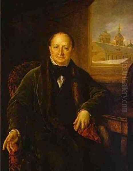 Portrait Of MF Protasyev 1840s Oil Painting by Vasili Andreevich Tropinin