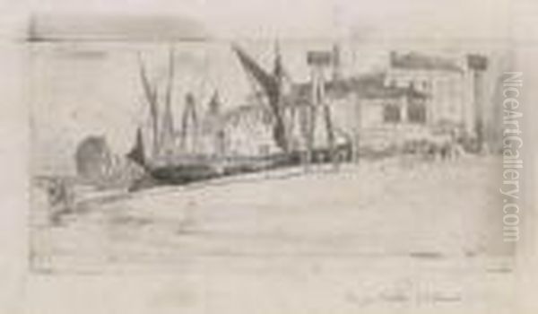 Chelsea Wharf Oil Painting by James Abbott McNeill Whistler