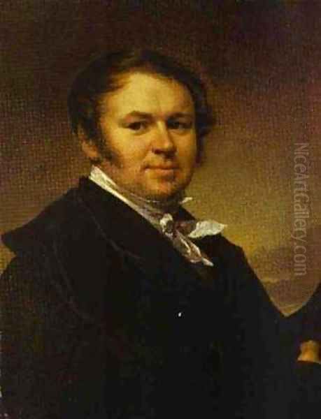 Self Portrait 1830s Oil Painting by Vasili Andreevich Tropinin