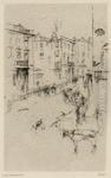 Alderney Street Oil Painting by James Abbott McNeill Whistler