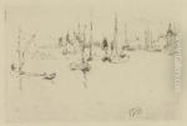 Boats Oil Painting by James Abbott McNeill Whistler