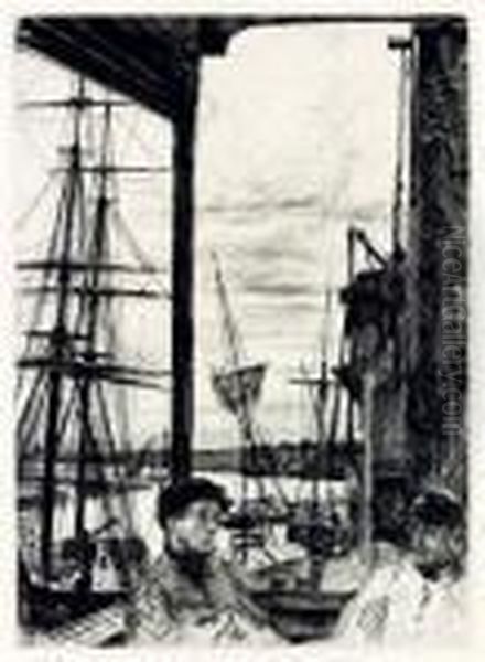 Rotherhithe, From Sixteen Etchings Oil Painting by James Abbott McNeill Whistler