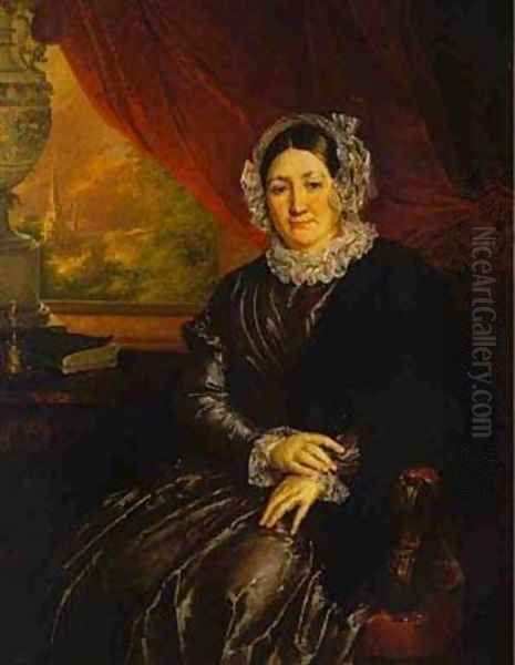 Portrait Of EP Protasyeva 1840s Oil Painting by Vasili Andreevich Tropinin