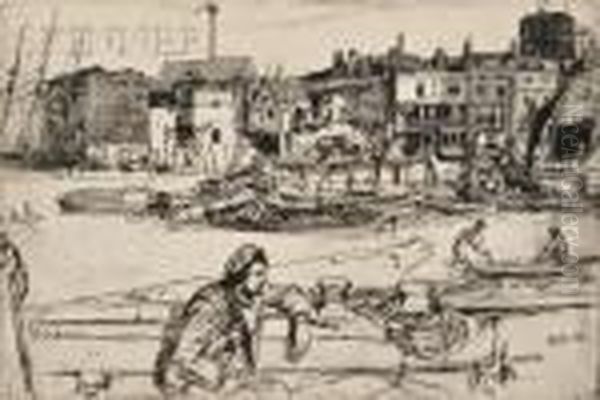 Black Lion Wharf Oil Painting by James Abbott McNeill Whistler