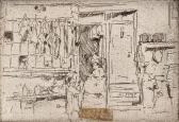 Old Clothes Shop No.1 Oil Painting by James Abbott McNeill Whistler