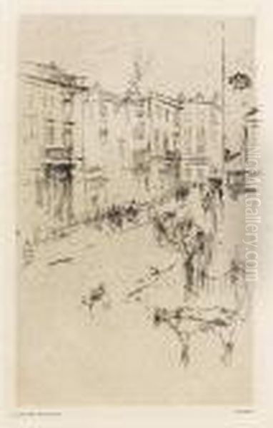 Alderney Street Oil Painting by James Abbott McNeill Whistler