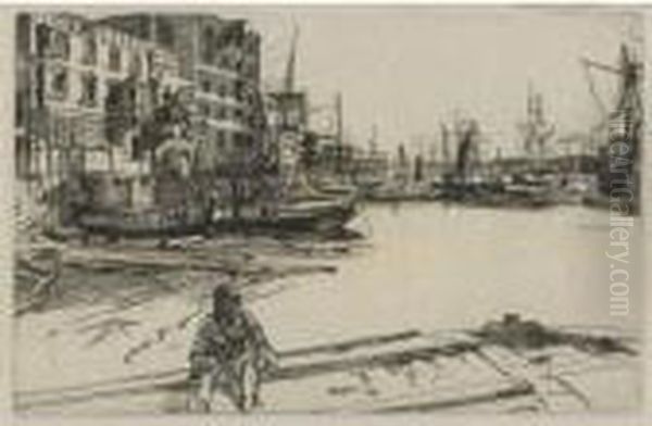 Eagle Wharf Oil Painting by James Abbott McNeill Whistler