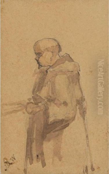 Sketch Of A Monk Oil Painting by James Abbott McNeill Whistler