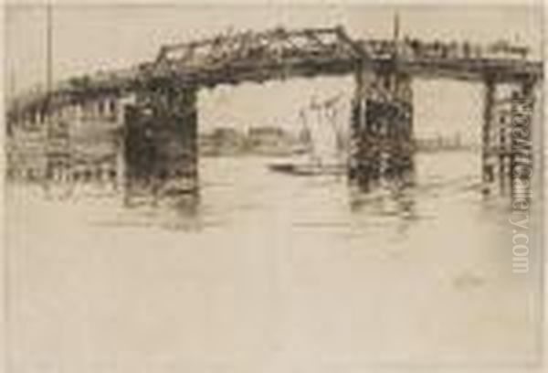 Old Battersea Bridge Oil Painting by James Abbott McNeill Whistler