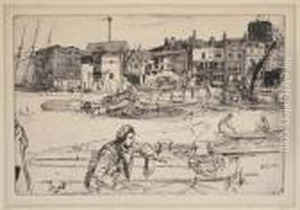 Black Lion Wharf. Oil Painting by James Abbott McNeill Whistler