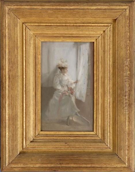 Woman With Bouquet Oil Painting by James Abbott McNeill Whistler