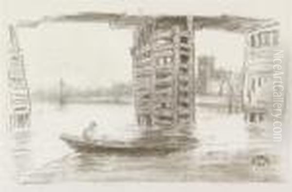 The Broad Bridge Oil Painting by James Abbott McNeill Whistler