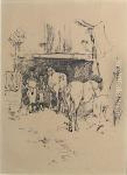 The Smith's Yard Oil Painting by James Abbott McNeill Whistler