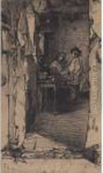 The Little Rag Gatherers Oil Painting by James Abbott McNeill Whistler