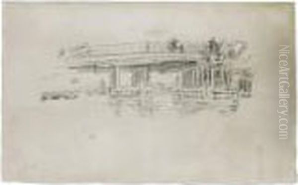 Old Battersea Bridge Oil Painting by James Abbott McNeill Whistler