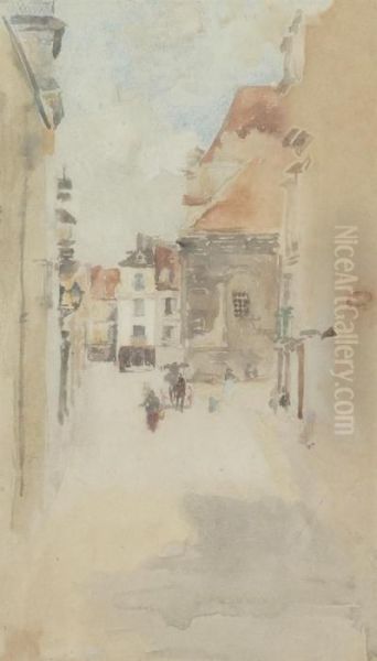 Street Scene Oil Painting by James Abbott McNeill Whistler