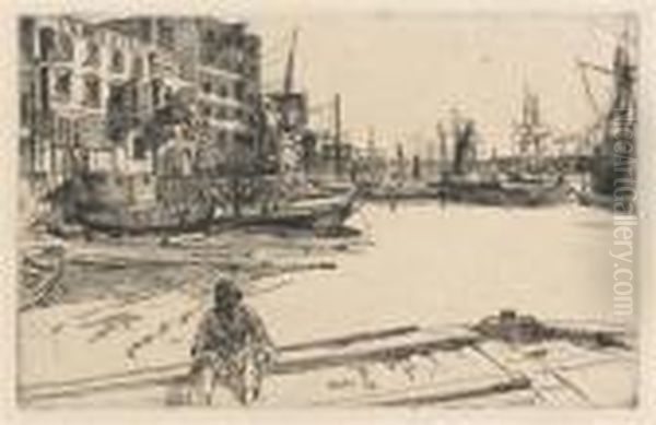 Eagle Wharf Oil Painting by James Abbott McNeill Whistler