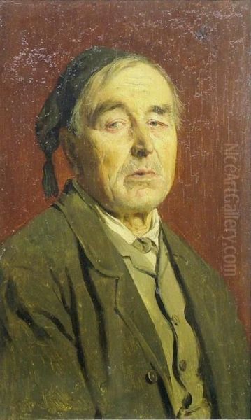 Portrait Of A Tiredelderly Gentleman In A Grey Coat Oil Painting by James Abbott McNeill Whistler