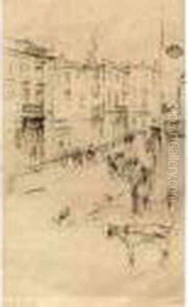 Une Ruede Londres Ou Alderney Street Oil Painting by James Abbott McNeill Whistler