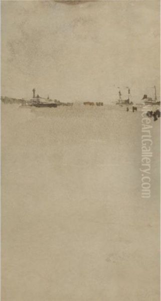 Beach At Dieppe Oil Painting by James Abbott McNeill Whistler