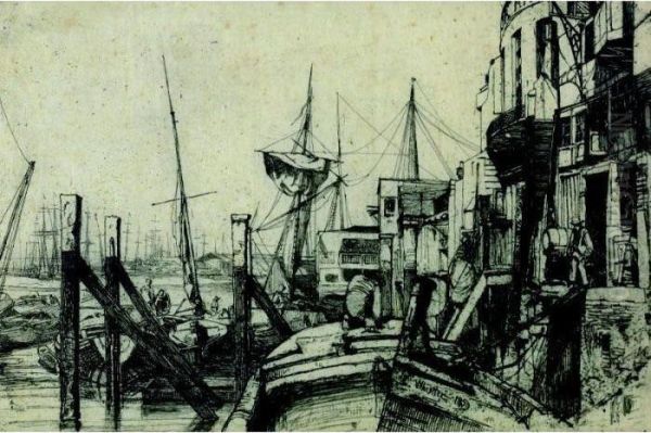 The Limehouse Oil Painting by James Abbott McNeill Whistler