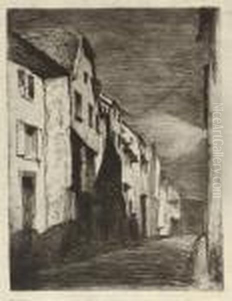 Street At Saverne (kennedy 19) Oil Painting by James Abbott McNeill Whistler