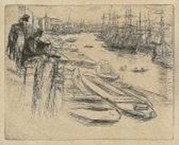 The Little Pool, From Sixteen Etchings Oil Painting by James Abbott McNeill Whistler