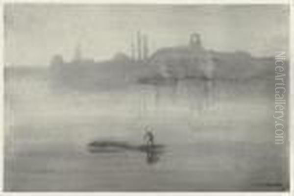 Nocturne (way 5; Levy 10 & 11; Spink, Stratis & Tedeschi 8) Oil Painting by James Abbott McNeill Whistler