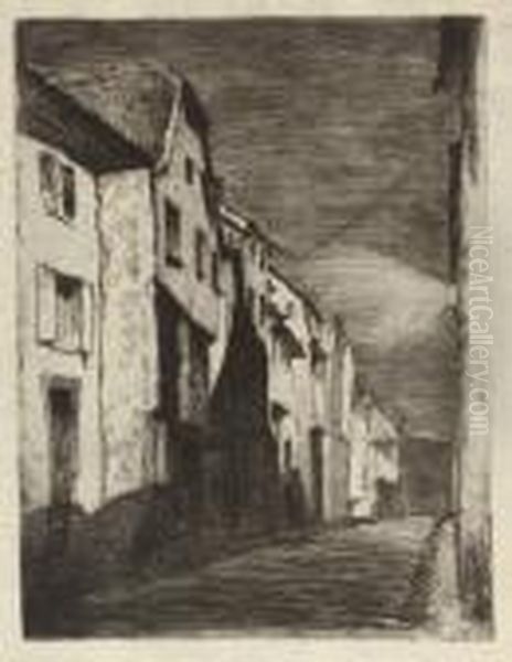 Street At Saverne Oil Painting by James Abbott McNeill Whistler