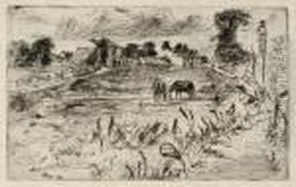 Landscape With The Horse (k. 36) Oil Painting by James Abbott McNeill Whistler