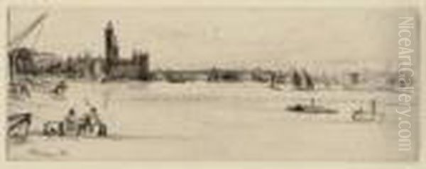 Old Westminster Bridge, From Oil Painting by James Abbott McNeill Whistler