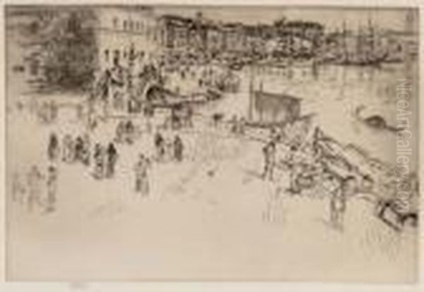 The Riva I
, From 
Venice, A Series Of Twelve Etchings Oil Painting by James Abbott McNeill Whistler