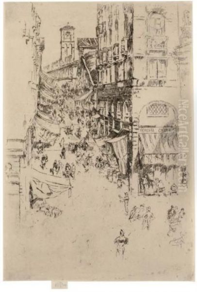 Rialto Oil Painting by James Abbott McNeill Whistler