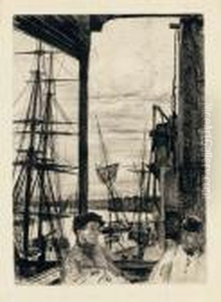 Rotherhithe, From Sixteen Etchings Oil Painting by James Abbott McNeill Whistler