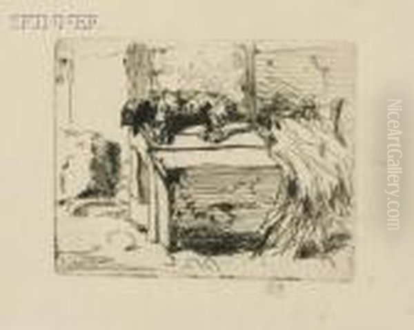 The Dog On The Kennel Oil Painting by James Abbott McNeill Whistler