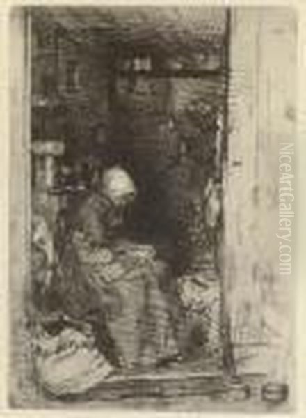 La Vielle Aux Loques, From Twelve Etchings From Nature Oil Painting by James Abbott McNeill Whistler