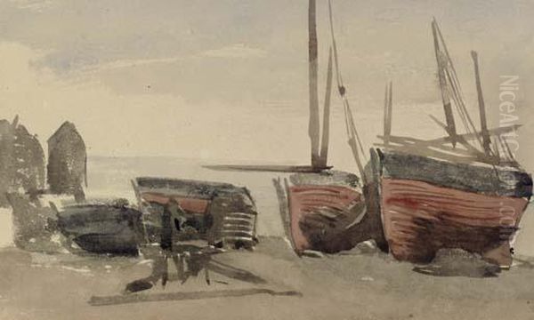 Hastings: Fishing Boats Oil Painting by James Abbott McNeill Whistler