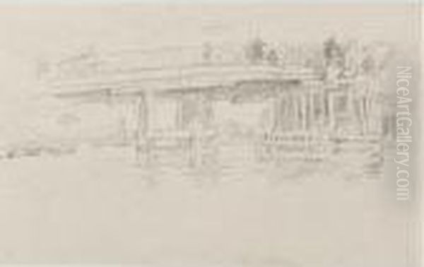 Old Battersea Bridge Oil Painting by James Abbott McNeill Whistler