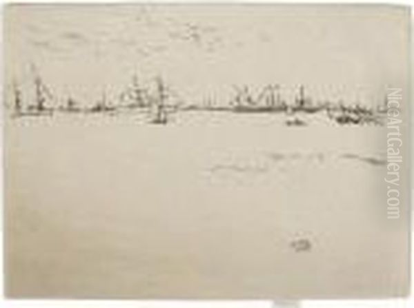 Troop Ships Oil Painting by James Abbott McNeill Whistler