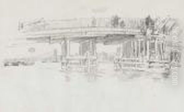 Old Battersea Bridge (spink, Stratis & Tedeschi 18) Oil Painting by James Abbott McNeill Whistler