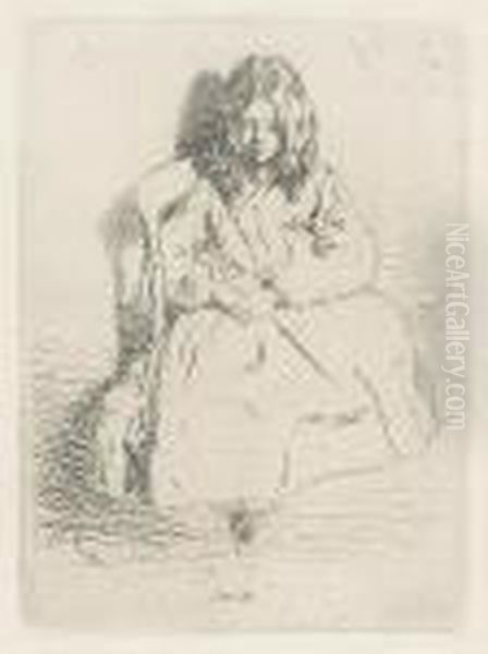 Annie, Seated (k. 30), 1858 Oil Painting by James Abbott McNeill Whistler