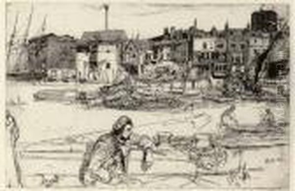 Black Lion Wharf Oil Painting by James Abbott McNeill Whistler